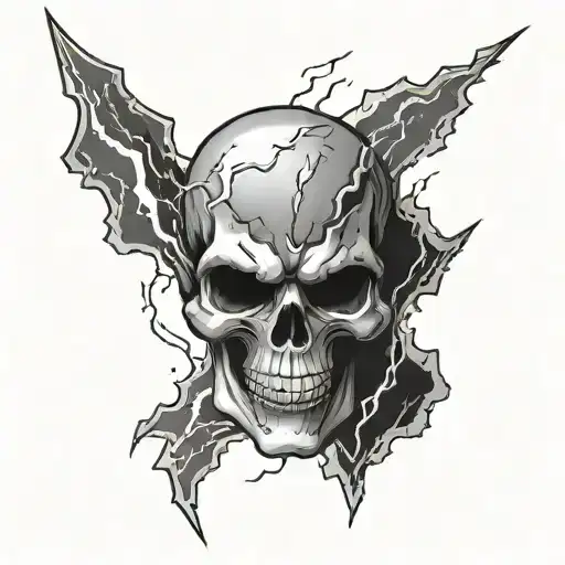 Skull And Lightning Bolt