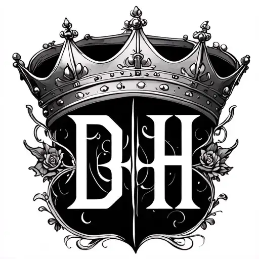 Initials Dh Inside Eachother With A Crown Above It