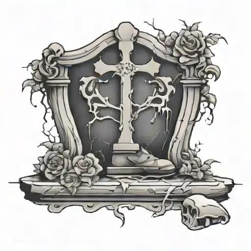 Broken Tombstone For Dad