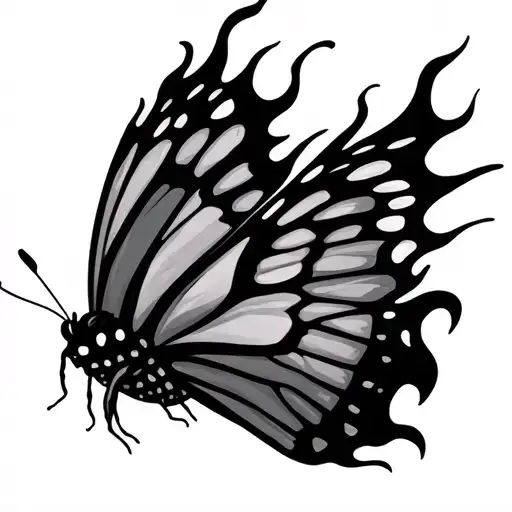 Butterfly Wings On Fire