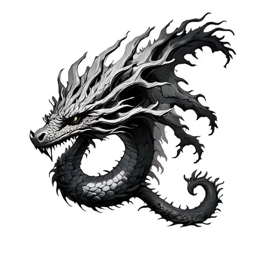 Bicep Tattoo Of A Tree That Looks Like A Dragon Wrapped