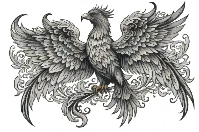 Lower Back Rising Phoenix Bird