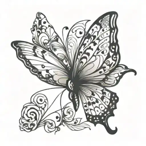 Butterfly Drawn With A Continuous Line