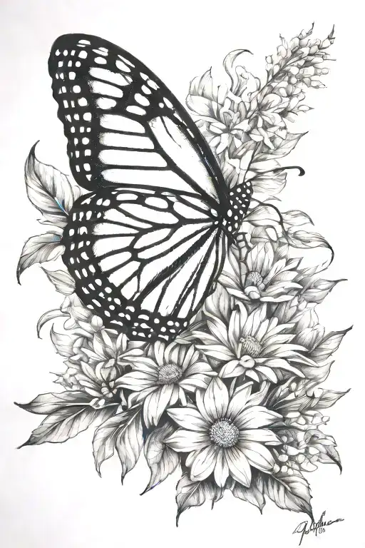 Daisy Flower Monarch Butterfly Light Shining Amara Noah