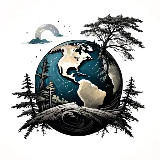 Forest Travelling 666 Earth Globe