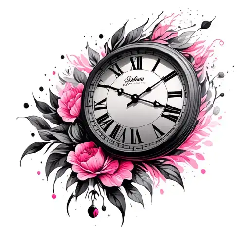 Clock With Pink
