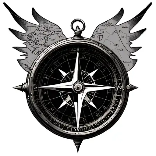 Old Compass And Map Made