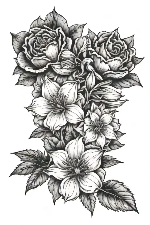 Birthflower Too And Bottom Of Forearms With Mom In Middle And Quote