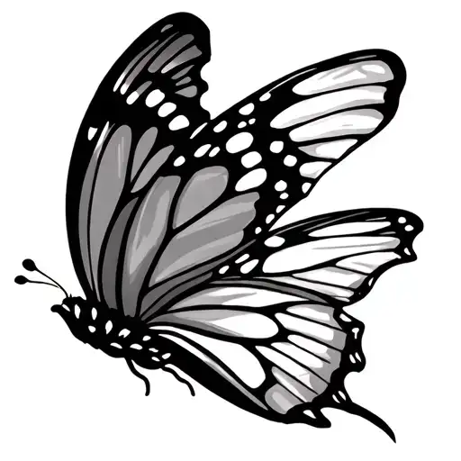 Ultra Simple Butterfly With A Flower Wing