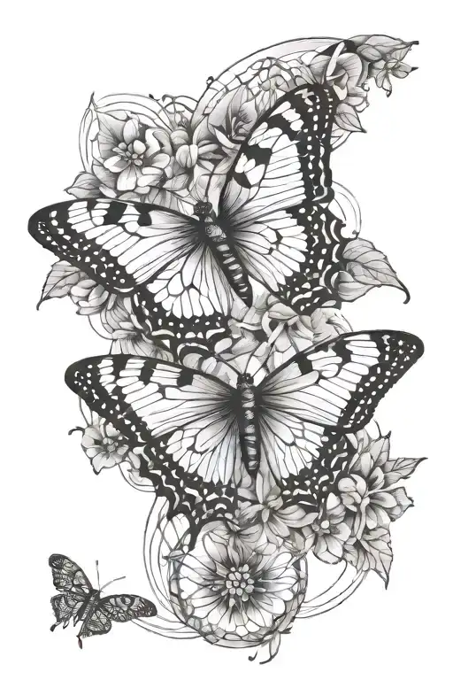 Butterfly And Dragon Fly Geo Patern