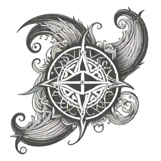 Awen Symbol Chest Tattoo Design