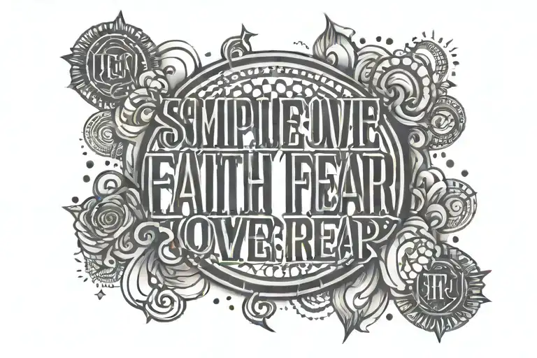 Simple Faith Over Fear Words In Circlular Pattern With Bold Modern Font