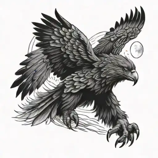 Eagle Bear Wolf Howling At The Moon