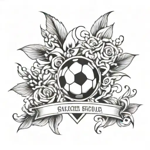Flowers And Tribal Tattoo With A Meaningful Soccer Quote