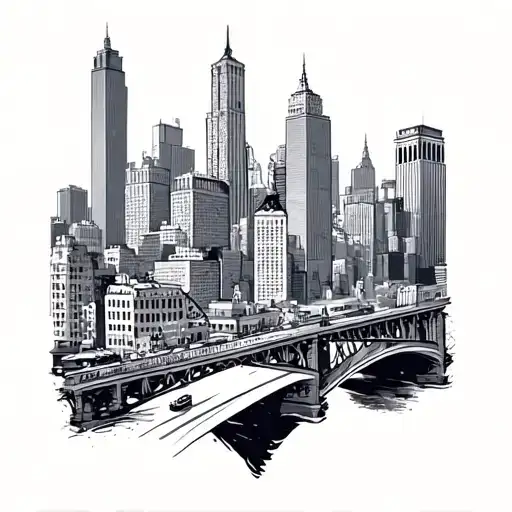 New York Themed Tattoo Minimalist