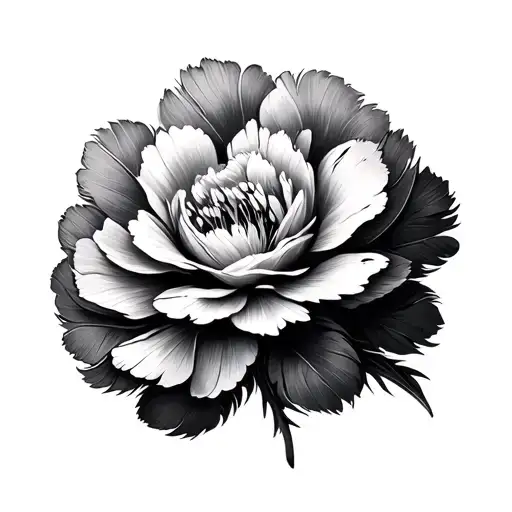 Feather Turning Into Carnation Flower