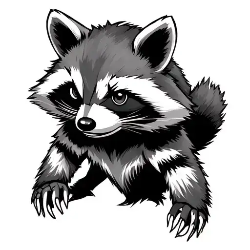Minimalist Bicep Rocket Raccoon