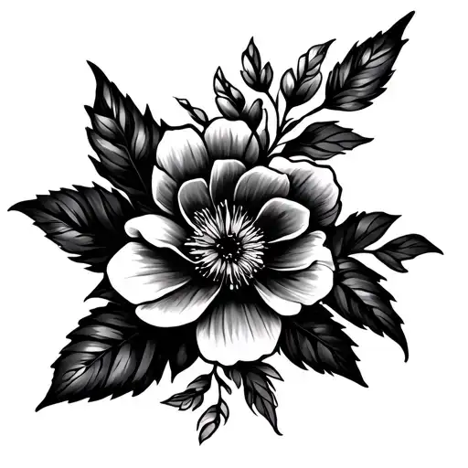 Floral Cover Up Tattoo Fine Line With Shading Cute