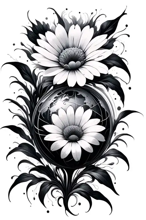 Abstract Globe Flower Circuits