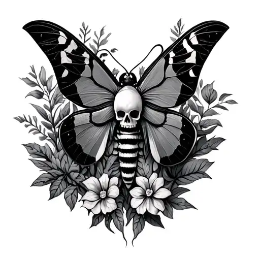 Death Moth With Plants