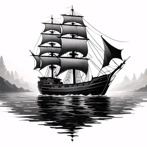 Family Tree With Ship Sailing