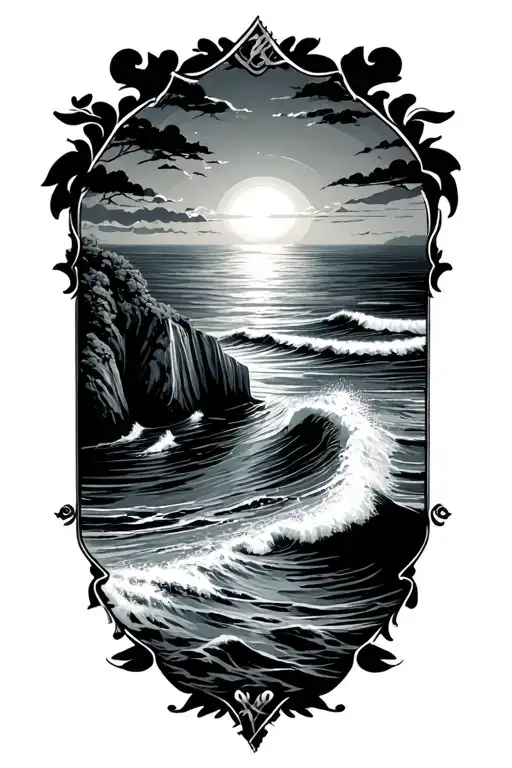 Scenic Ocean View Sunset American History