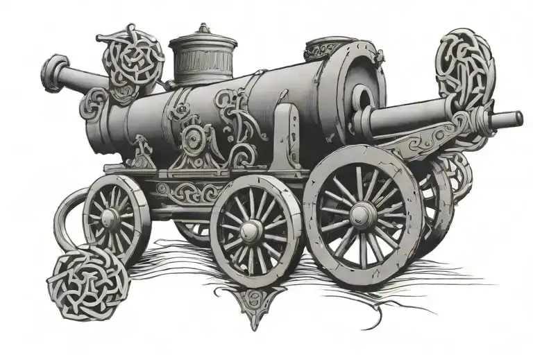 Arsenal Fc Cannon Incorporated Into The Design Incorporating Celtic Symbols