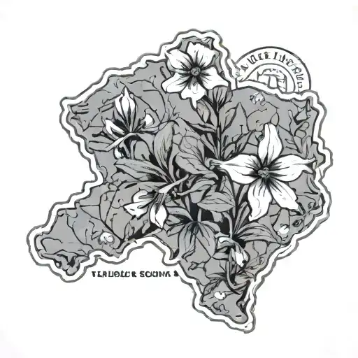 Tuscaloosa County On A Map With A Houstonia Pusilla Wildflower Inside