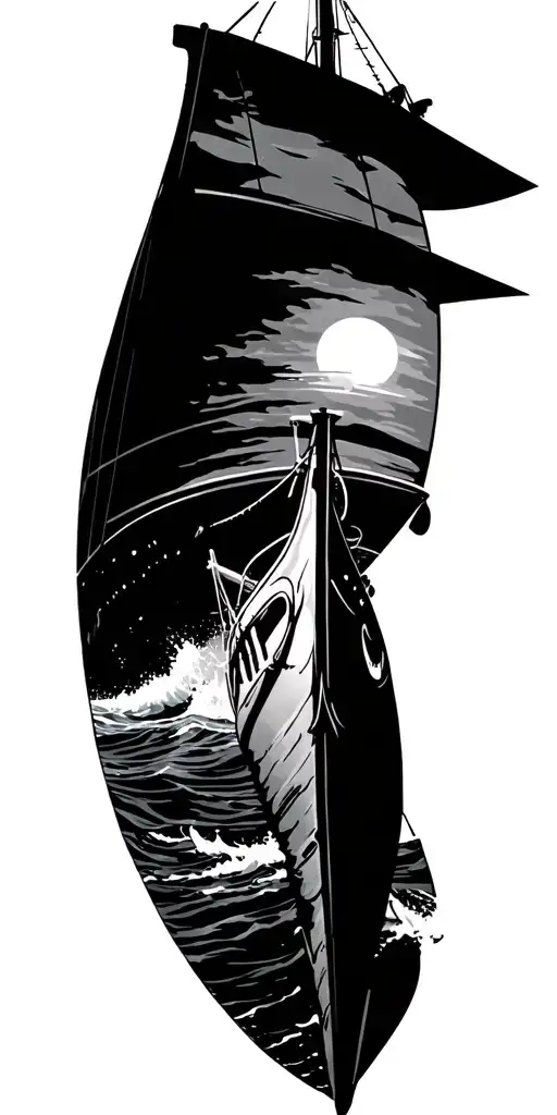 Ocean Fishing Boat Sunset