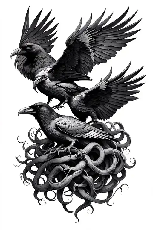 Medusa Huginn Norse Ravens