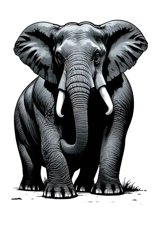 Elephant With Comic Book Surrounded