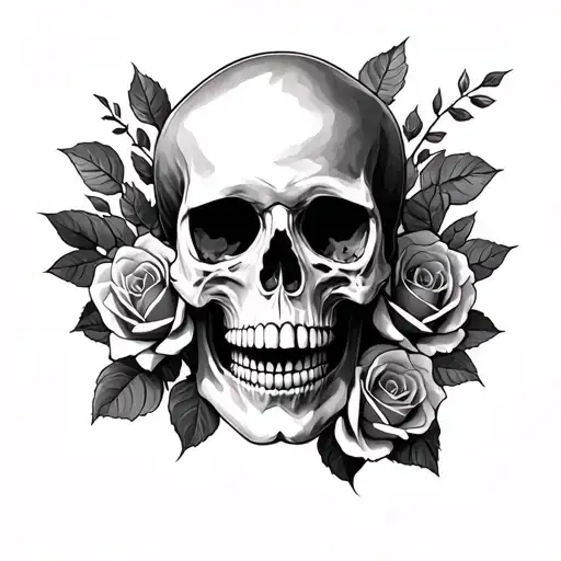 Skull Roses Pal Trees Sleeve