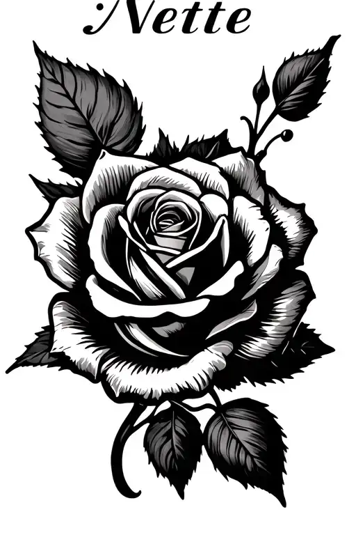 Make A Forearm Sleeve Tattoo With The Name Nette With A Rose Beside It