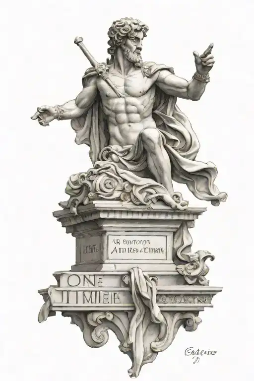 Roman Sculpture Quote 'One Day At A Time