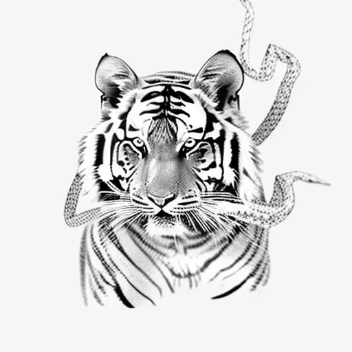 Blind Tiger Walking Through Bamboo