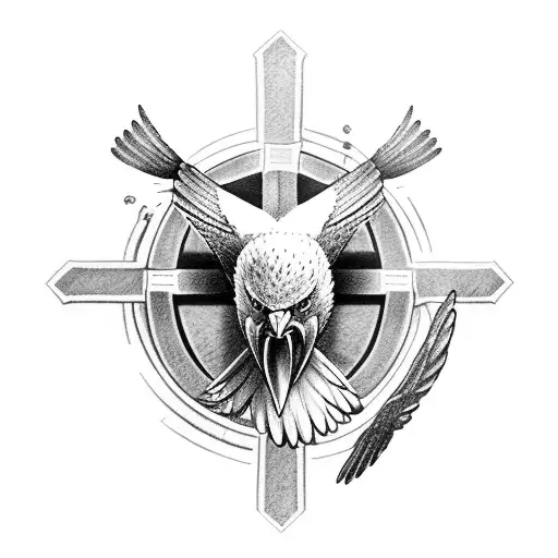 Rugged Cross With Eagle