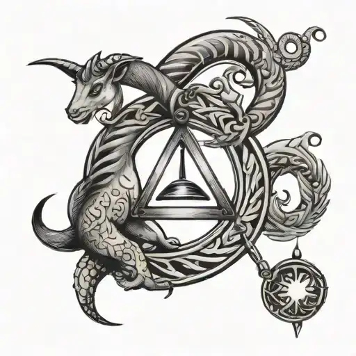 Small Dainty Capricorn Libra