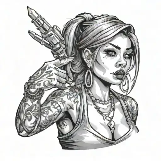 Gangsta Girl Doing Middle Fingers