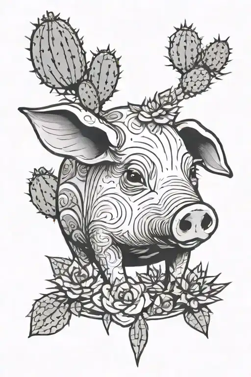 Pig And Cactus