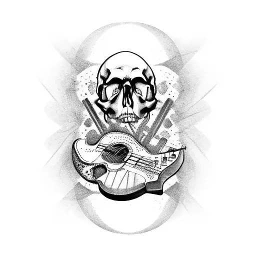 Skull And Acoustic Guitar
