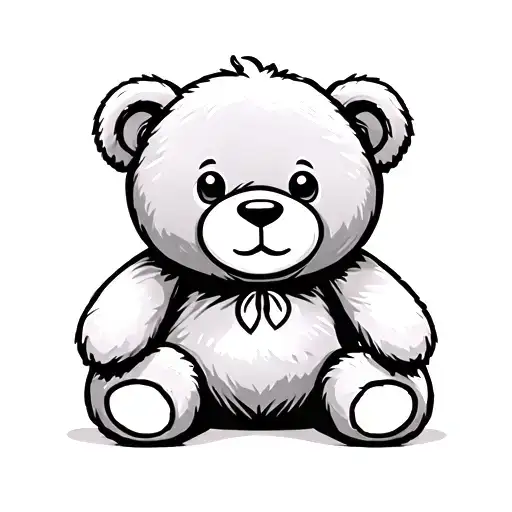 Minimalist Teddy Bear Sitting