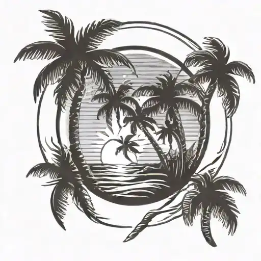 Beach Sun Palm Trees