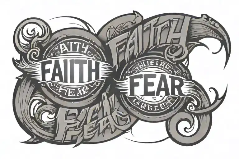 Faith Over Fear Circlular With Bold Modern Font