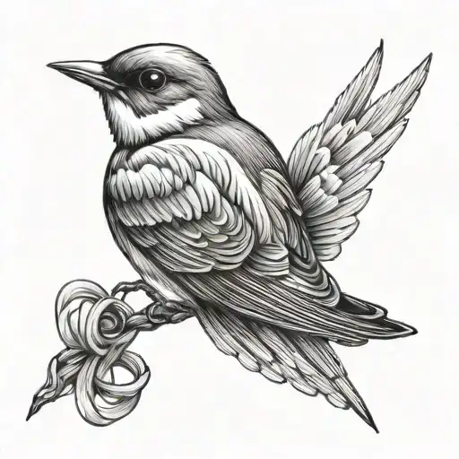 Swallow Bird Flying Celtoc Knots Incorporated