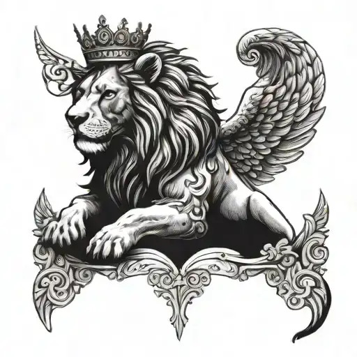 Angel Lion Wearing A Crown