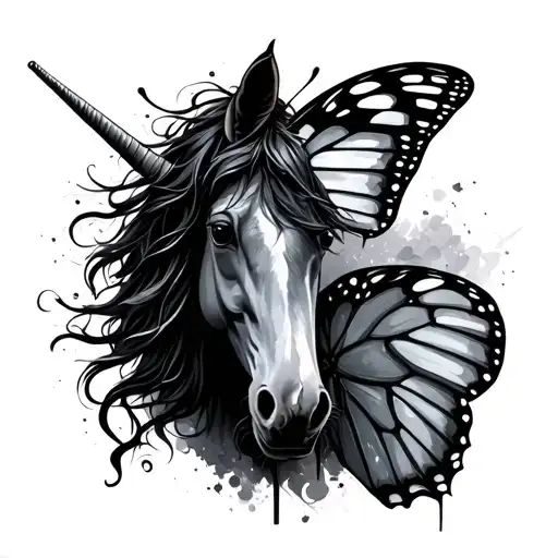 Unicorn And Butterfly Dark Side
