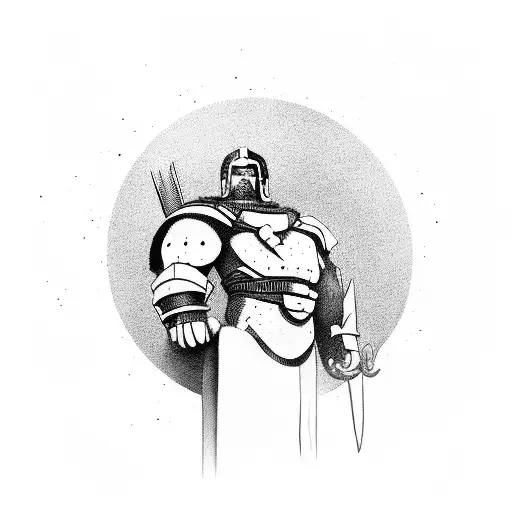 Spartan Standing In Front Of A Bear