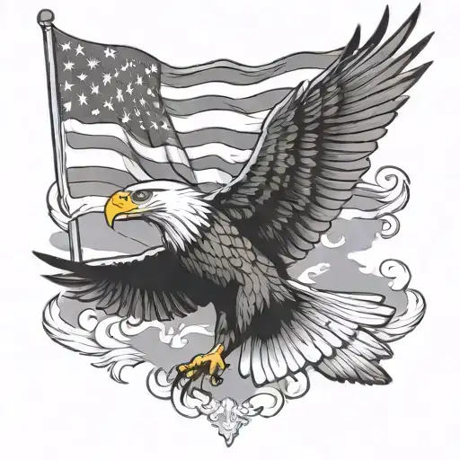 Patriotic Eagle Soaring