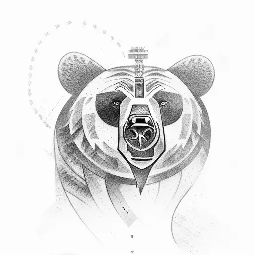 Gladiator Mixed With Bear Tattoo For The Shoulder