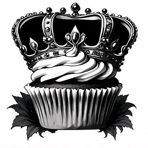 Queen Crown Merged Into Cupcake